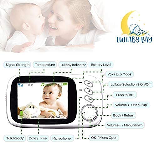 Lullaby Bay - Monitor de bebê de vídeo com câmera.