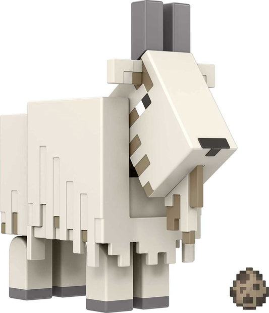 Minecraft Goat Figura de ação, 3,25 pol., com 1 peça Build-a-Portal e 1 acessório, brinquedo de construção inspirado em videogame, presente colecionável para fãs e crianças com mais de 6 anos, HDV15