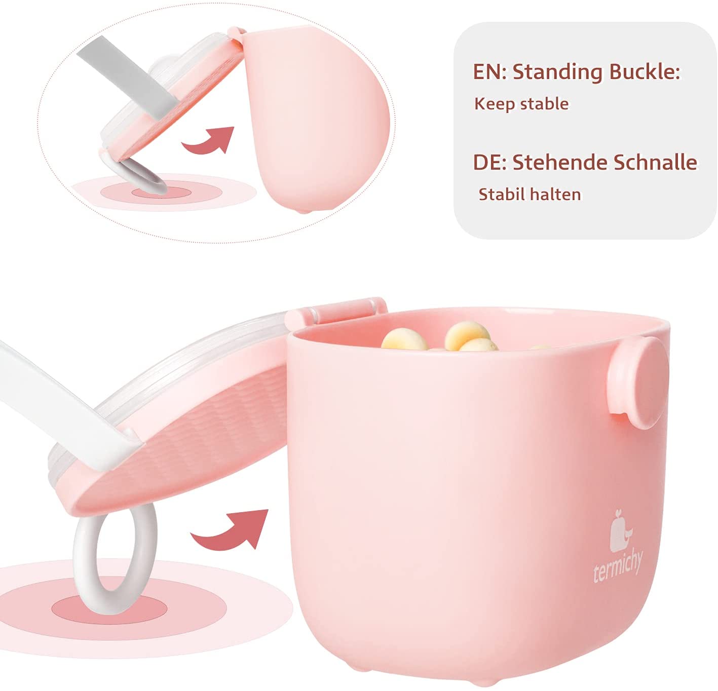Distribuidor de leite em pó, recipiente hermético portátil de leite em pó de 500ml para alimentação em viagens, com nivelador e colher