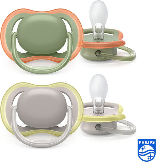 Philips Avent Ultra Air Soother 2 Pack - Chupete sin BPA para bebés de 6 a 18 meses (modelo SCF085/20)