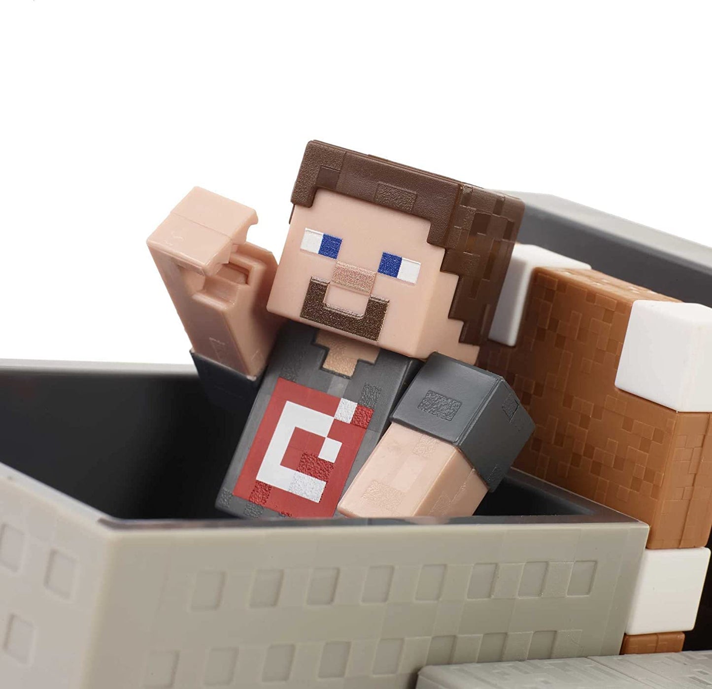 Minecraft Minecart Mayhem Playset com figura de personagem Steve, carrinho de lançamento e acessórios, jogo de criação, exploração e sobrevivência para crianças de 6 anos ou mais