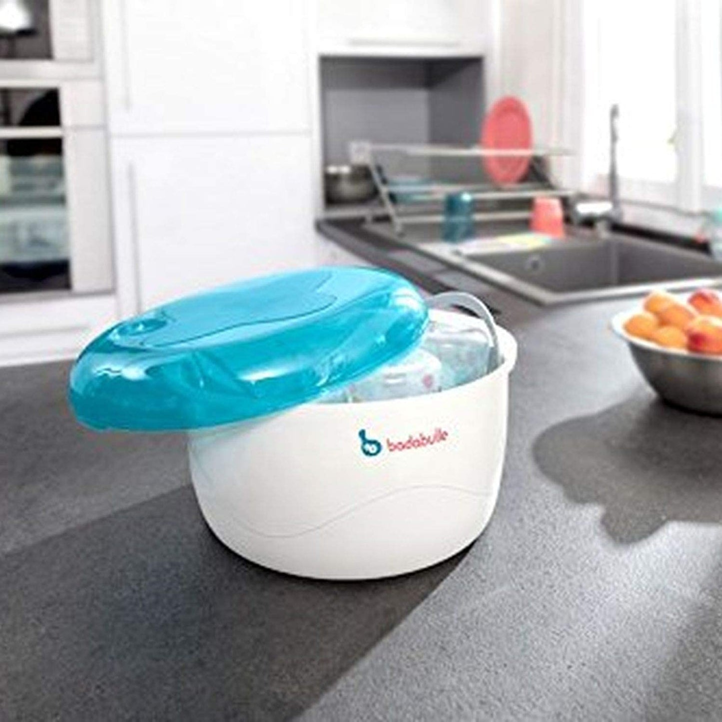 Badabulle - Esterilizador para microondas, azul / gris