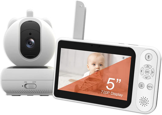 VIZOLINK - Monitor de bebê com câmera e visão noturna 720P 5'' HD