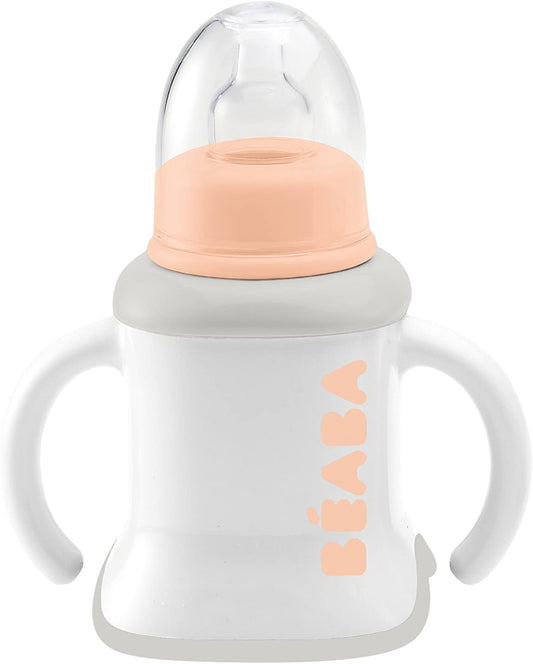 BEABA 3 en 1 Nude Evolutivo: Biberón, Vaso Educativo y Vaso con Pajita