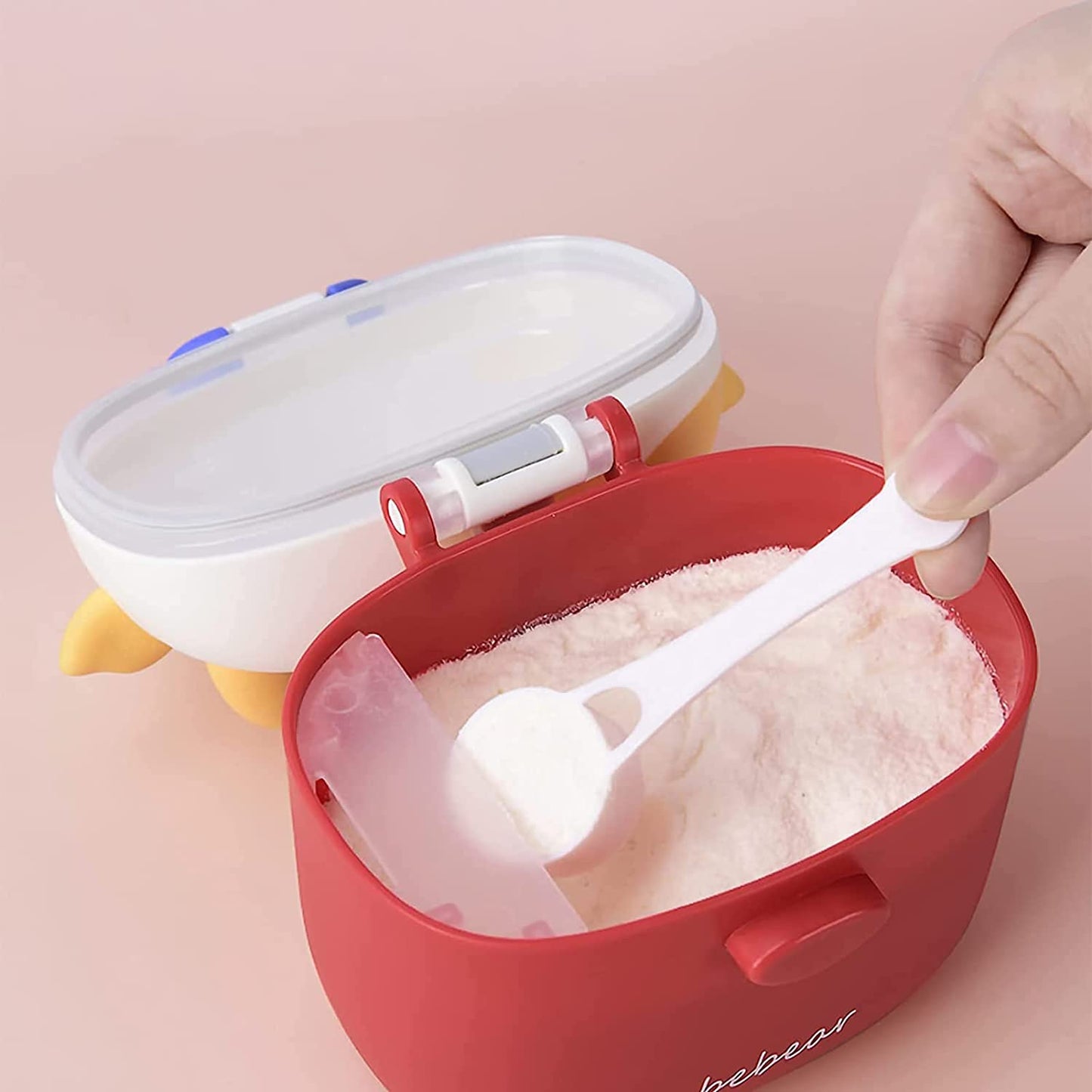 Bebamour - Recipiente de Leite em Pó Portátil Hermético c/ Colher e Nivelador 460ml - Klein Blue