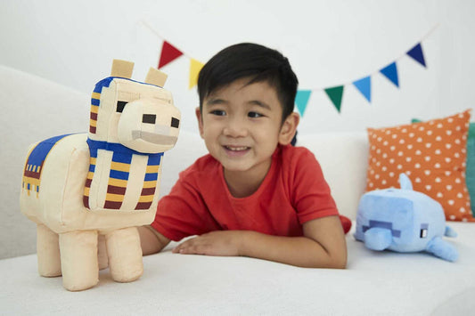 Minecraft Basic Llama Plush, muñeco suave de personaje de videojuego, regalo de juguete coleccionable para mayores de 3 años