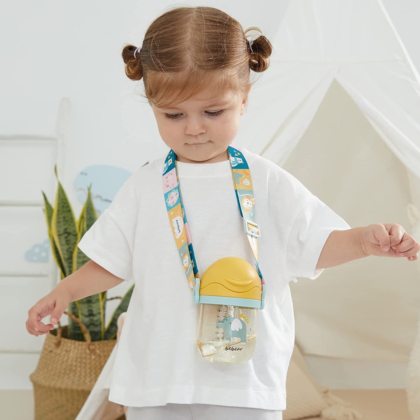 Bebamour - Copo Anti-derramamento + Copo de Fluxo Lento Elefante - 240ml - Amarelo