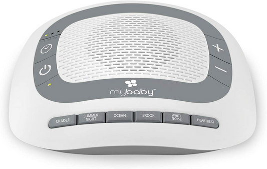 MyBaby SoundSpa Máquina de sonido portátil para bebés, Chupete para bebés, Sonidos de canciones de cuna para ayudar a dormir al bebé, Máquina de ruido blanco, Temporizador de apagado automático