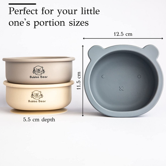 Bubba Bear ®Tigelas para Desmame | Tigela de sucção para bebês que se alimentam sozinhos | Fique parado Conjunto de silicone para bandeja de cadeira alta de criança | Conjuntos de acessórios para bebês e pote para lanches