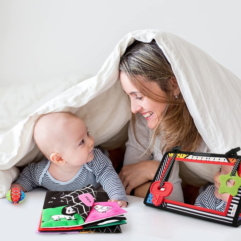 Teytoy - Livro com Espelho Montessori para Desenvolvimento - 0 a 6 meses