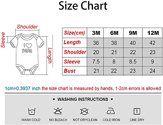 MAMIMAKA unissex para bebê com 2 macacões sólidos recém-nascidos Macacão gêmeos I Love Papa I Love Mama Bodysuits de 0 a 24 meses para meninos e meninas