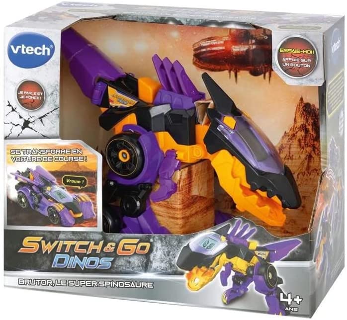 VTech - Carro/Dinossauro, 80-195205, Multicolorido, Versão Francesa