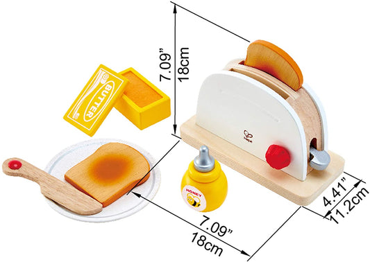 Hape - Juego de tostadora emergente - Accesorios de cocina de madera