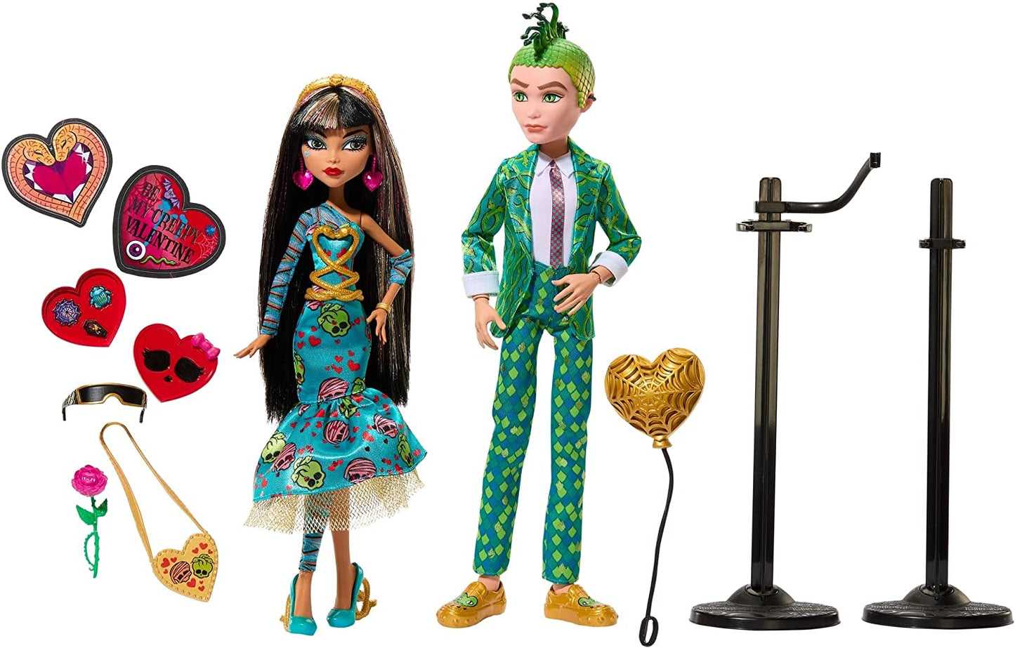 Monster High Dolls, Cleo De Nile e Deuce Gorgon Two-Pack, Bonecas de Colecionador do Dia dos Namorados