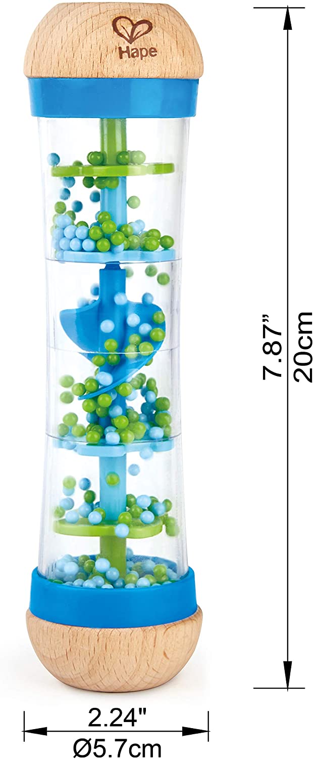 Hape - Pingos de chuva com miçangas - instrumento musical e chocalho - azul