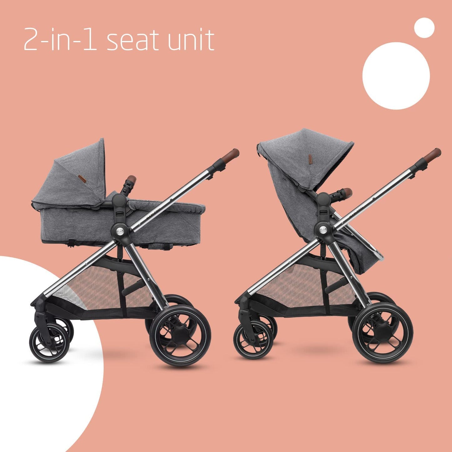 Maxi-Cosi Zelia Luxe Carrinho de passeio 2 em 1, assento reversível