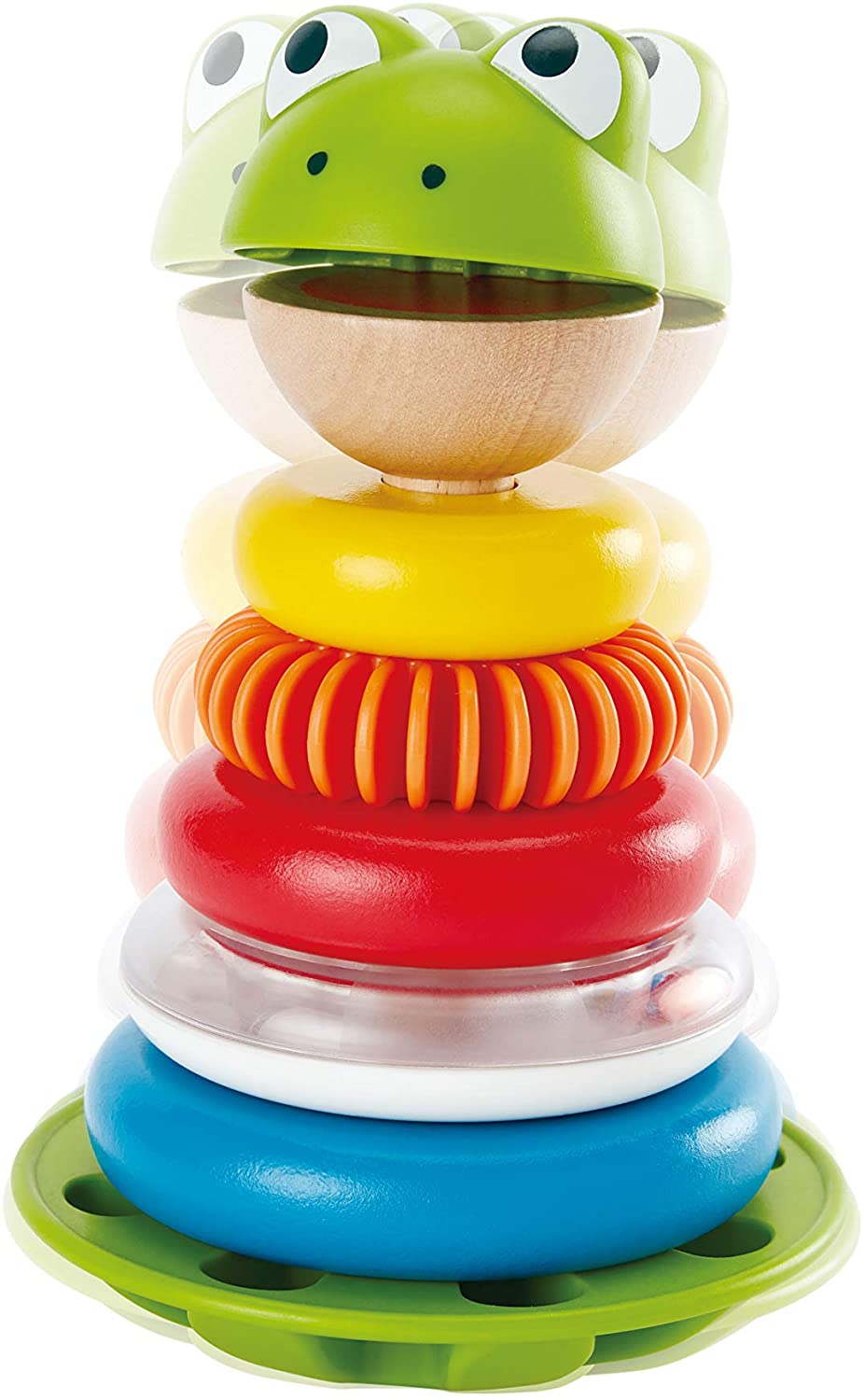 Hape - Mr Frog Stacking Rings - Brinquedo de atividades para crianças