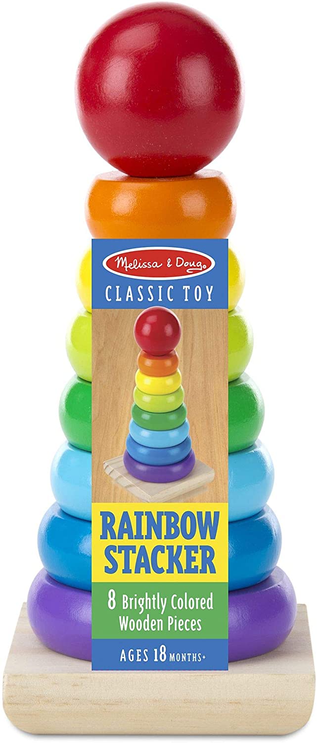 Melissa & Doug Brinquedo Clássico de Empilhar: Rainbow Stacker de madeira