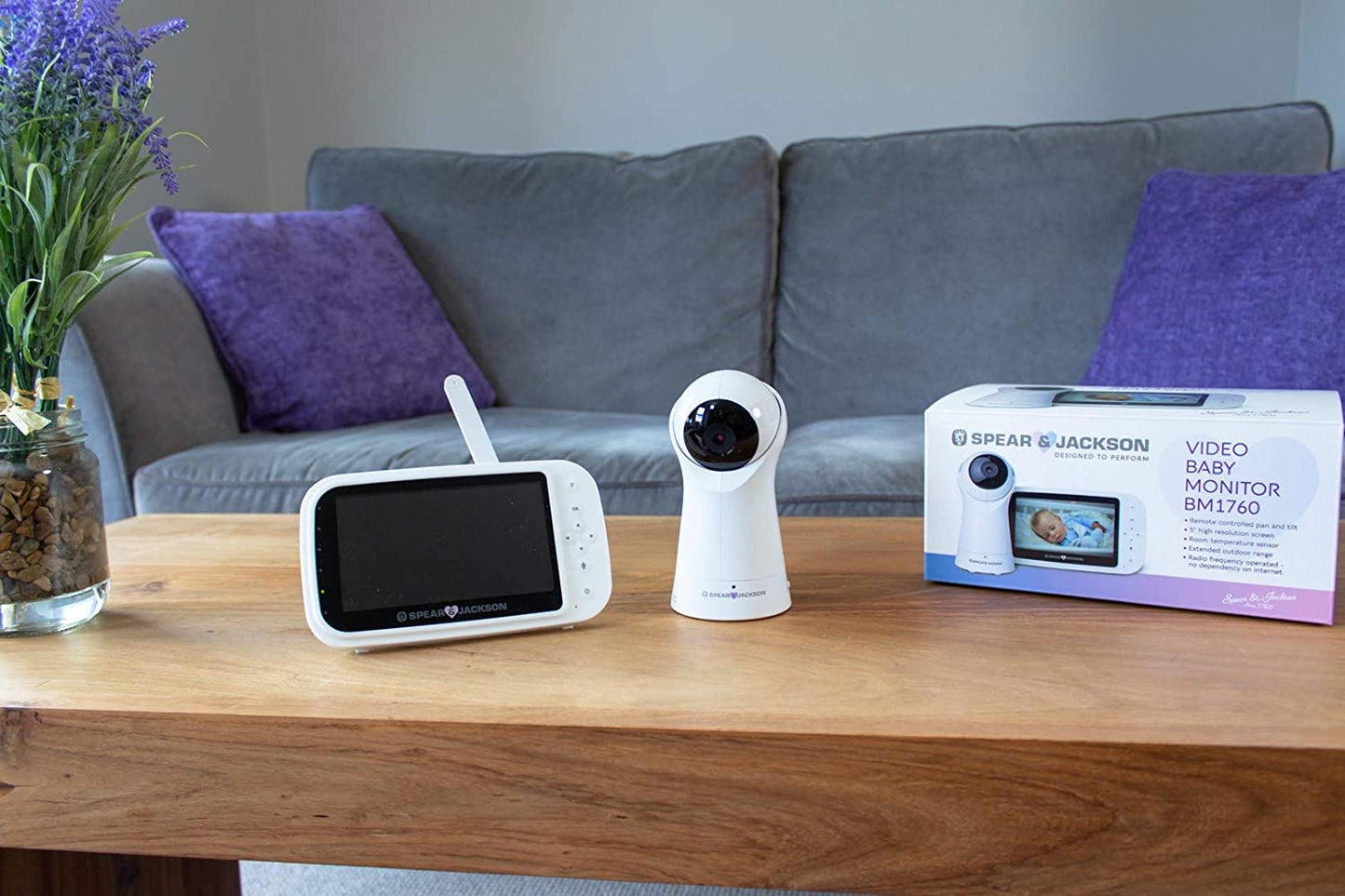 Spear & Jackson - Monitor de bebê vídeo 5" tela LCD