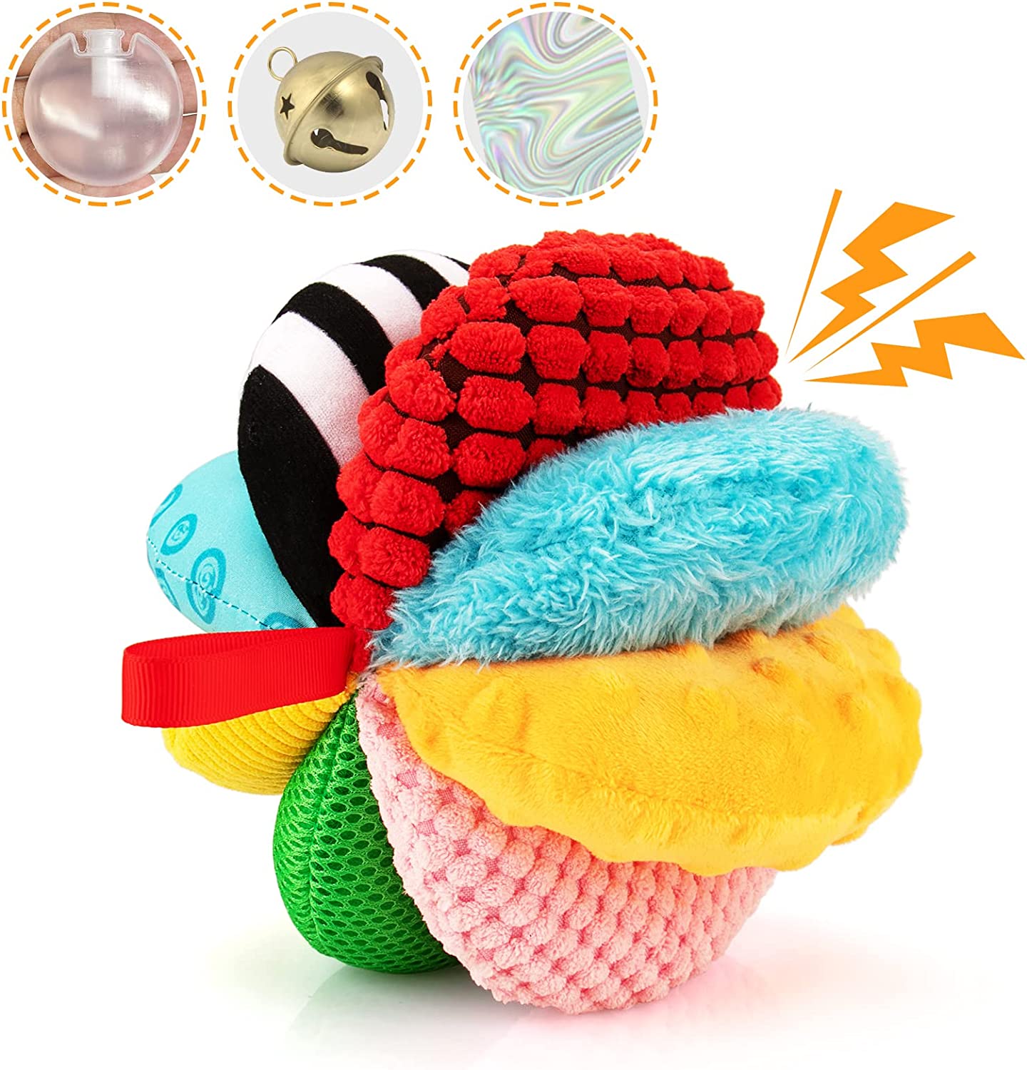 Teytoy - Bolas Sensoriais de Textura para Bebês 8 em 1 - (6 a 12 meses)