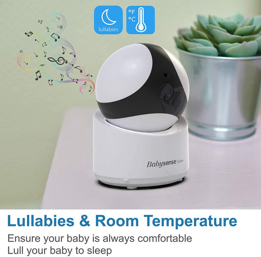 Babysense Baby Monitor 5" HD con cámara de seguridad PTZ y pantalla grande