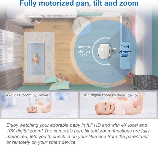 VTech VM901-1W - Monitor de bebê WiFi, 720p de 5 polegadas atualizado