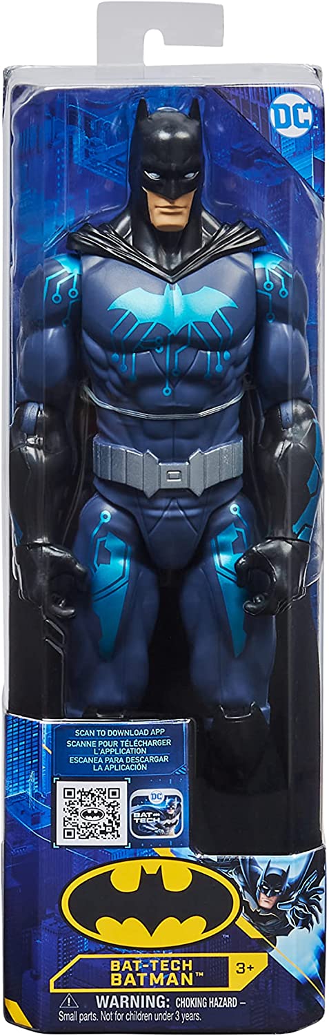 Figura de acción de traje azul táctico Bat-Tech de Batman de 30 cm