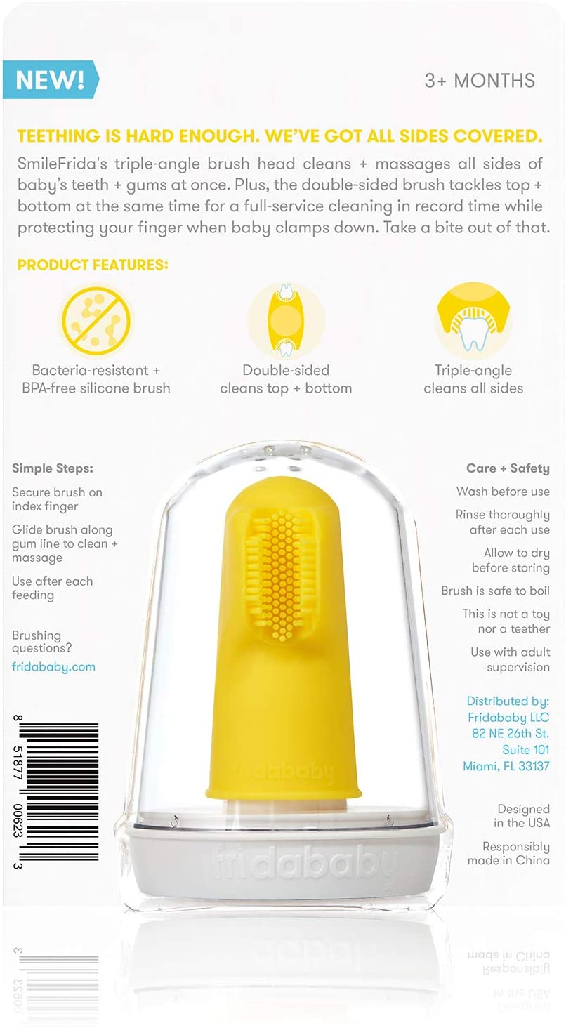 Fridababy Primeira Escova de Dentes do Bebê com Capa de Silicone