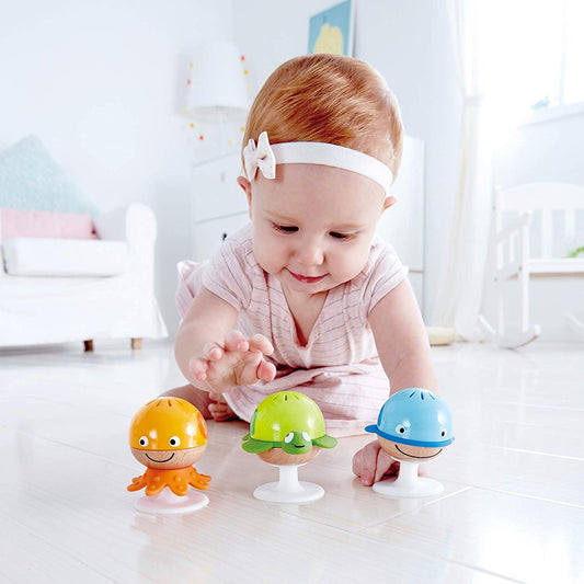 Hape Conjunto Stay-Put Rattle Brinquedos Musicais para Bebês