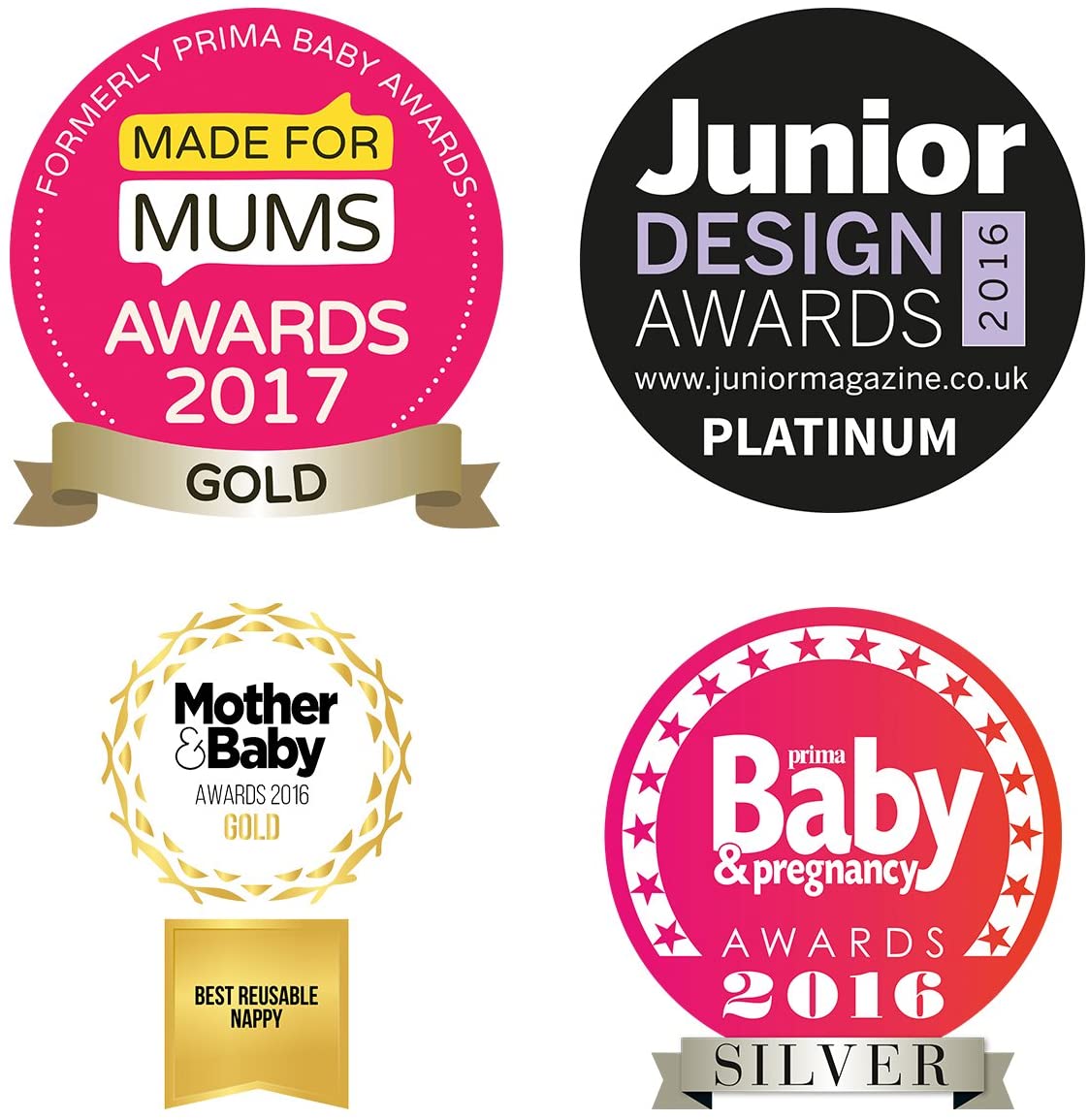 Bambino Mio Miosoft Pañal Reutilizable, talla única, Kit de 4