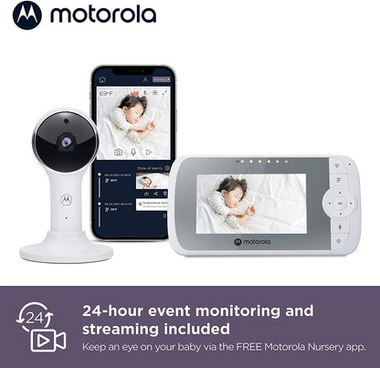 Motorola Nursery VM64 Connect Babá Eletrônica com Câmera e Visão Noturna