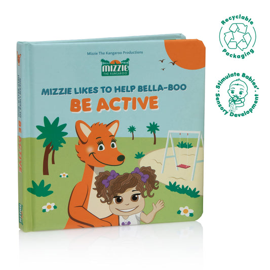 Mizzie - Libro para bebés, tocar y sentir - Mantente activo