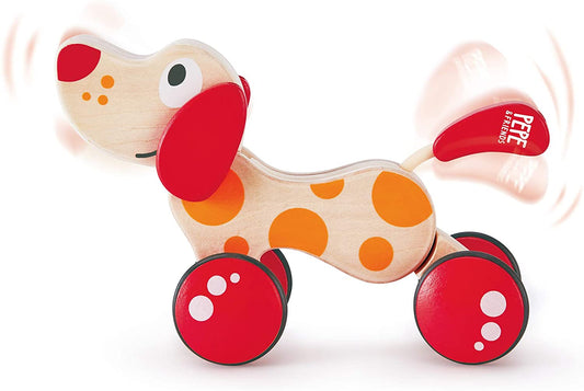 Hape - Brinquedo de puxar de madeira - Animal de estimação cachorro