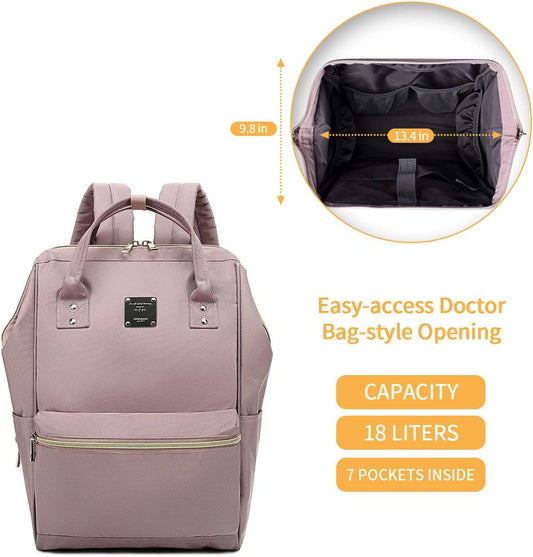 Bebamour - Mochila Escolar para Laptop Clássica à Prova D'água - Dusty Pink