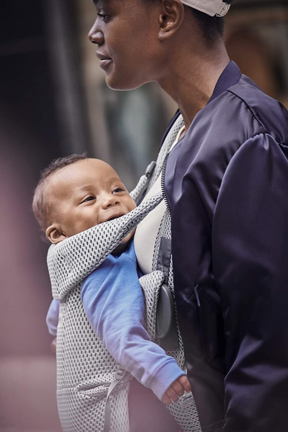 Mochila Porta Bebé BabyBjörn Move Kangaroo, Malla 3D, Gris