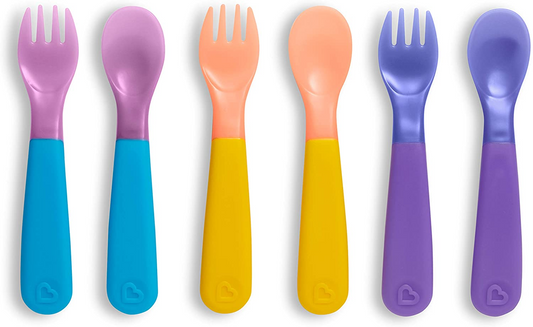 Munchkin Recipiente para armazenamento de alimentos 4 x tigelas para bebês com tampas + 2 colheres de desmame