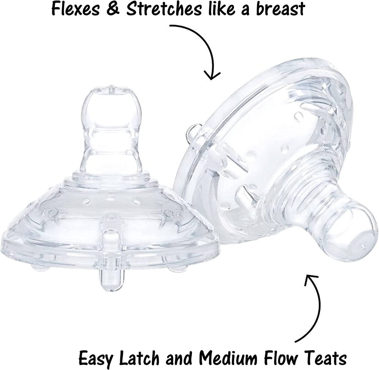 Nuby - Mamadeiras Anti-cólicas com Bicos de Silicone - Kit 4 peças - 180ml - 0-6 meses - Rosa/Roxo