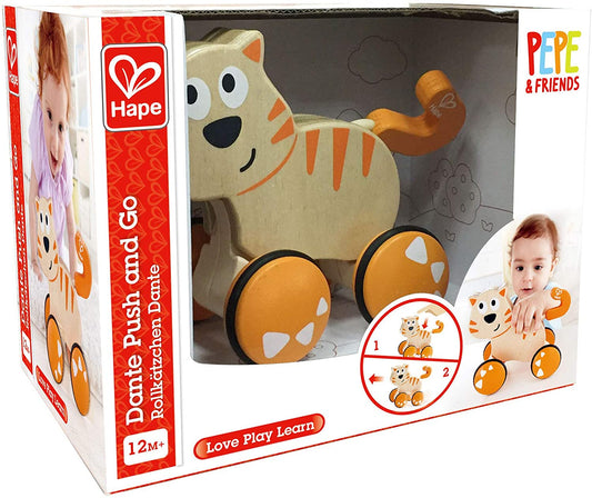 Hape - Juguete para gatos de madera para empujar y tirar