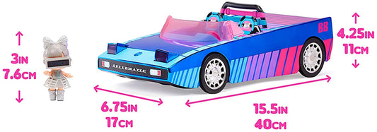 LOL Surprise Dance Machine Car con muñeca exclusiva, piscina sorpresa, pista de baile y luz negra mágica