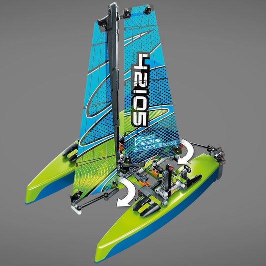 LEGO 42105 - Technic Catamaran para Corrida de Barco a Motor 2 em 1 Flutuante