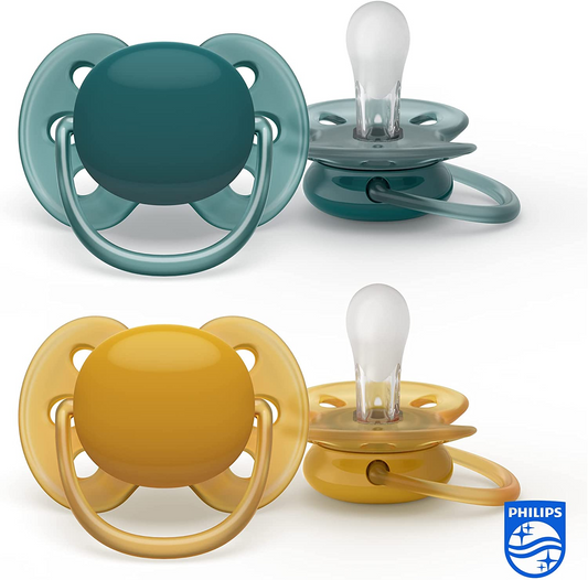 Philips Avent Pacote com 2 chupetas ultramacias - chupeta sem BPA para bebês de 6 a 18 meses (modelo SCF091/04)