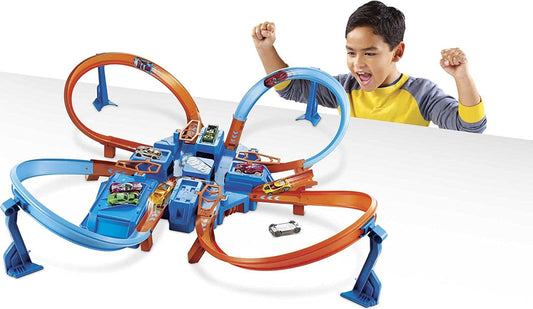 Hot Wheels - Juego de pistas motorizadas Criss Cross Crash