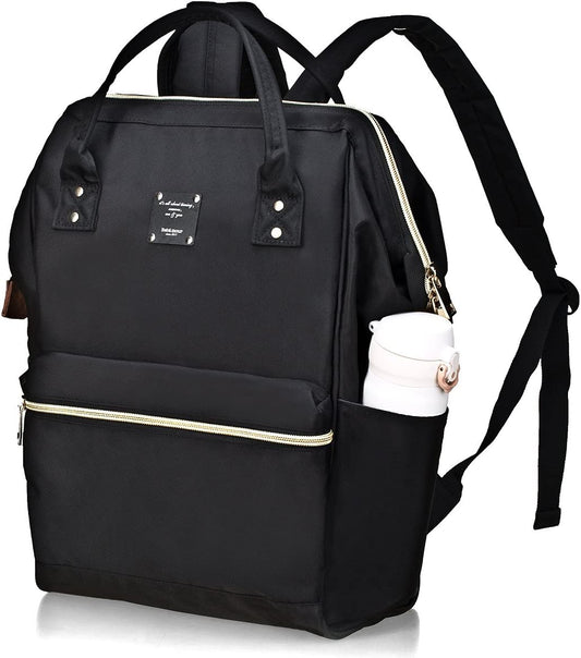 Bebamour - Mochila Escolar para Laptop Clássica à Prova D'água - Preta