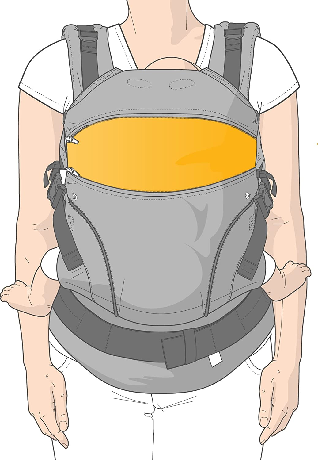 cremallera manduca con inserciones | para aún más individualidad y comodidad | Apto para todos los portabebés Manduca