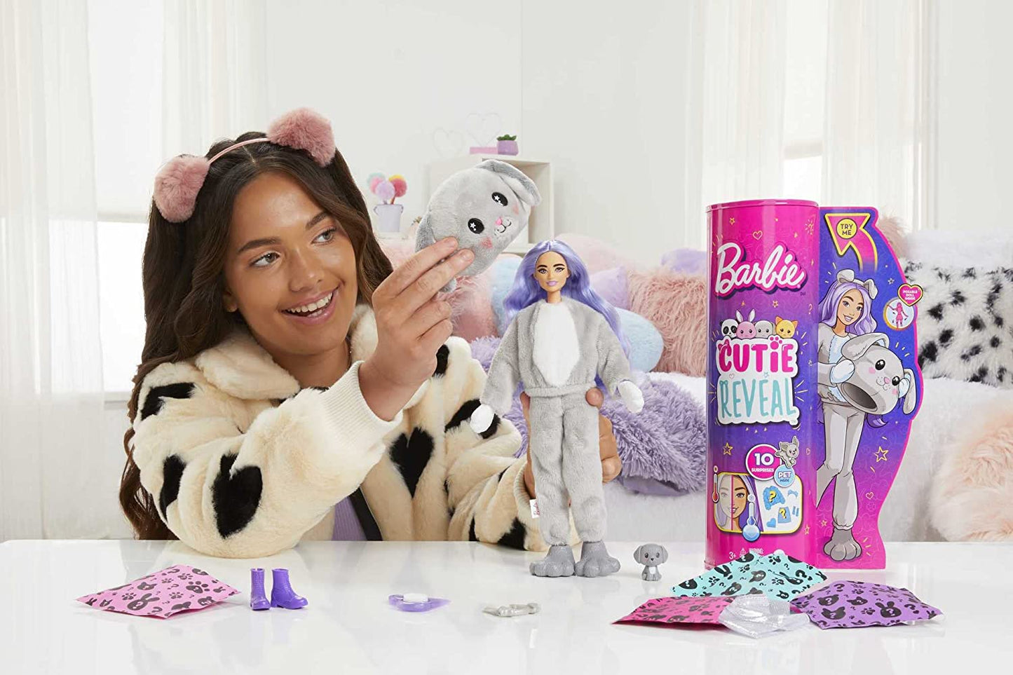 Barbie - Fantasia de Cachorro com Mini Animal de Estimação e Mudança de Cor 3+