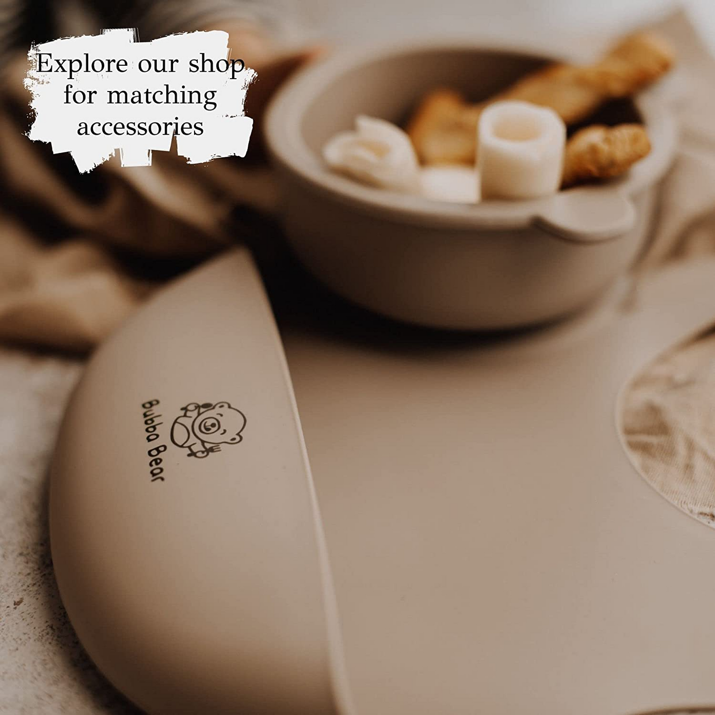 Bubba Bear ®Tigelas para Desmame | Tigela de sucção para bebês que se alimentam sozinhos | Fique parado Conjunto de silicone para bandeja de cadeira alta de criança | Conjuntos de acessórios para bebês e pote para lanches