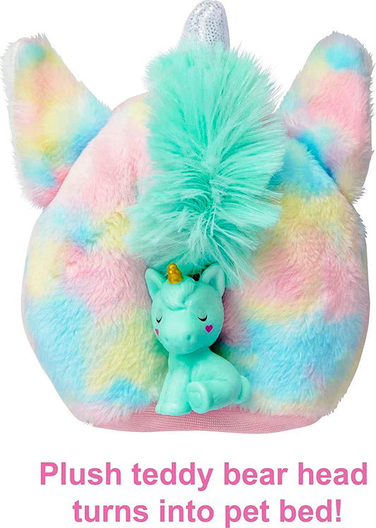 Barbie - Disfraz de Unicornio con Mini Mascota y Cambio de Color 3+