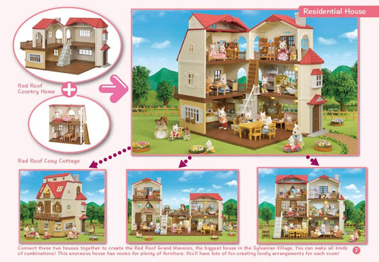 Sylvanian Families 5302 - Casa de campo com telhado vermelho, multicolorida