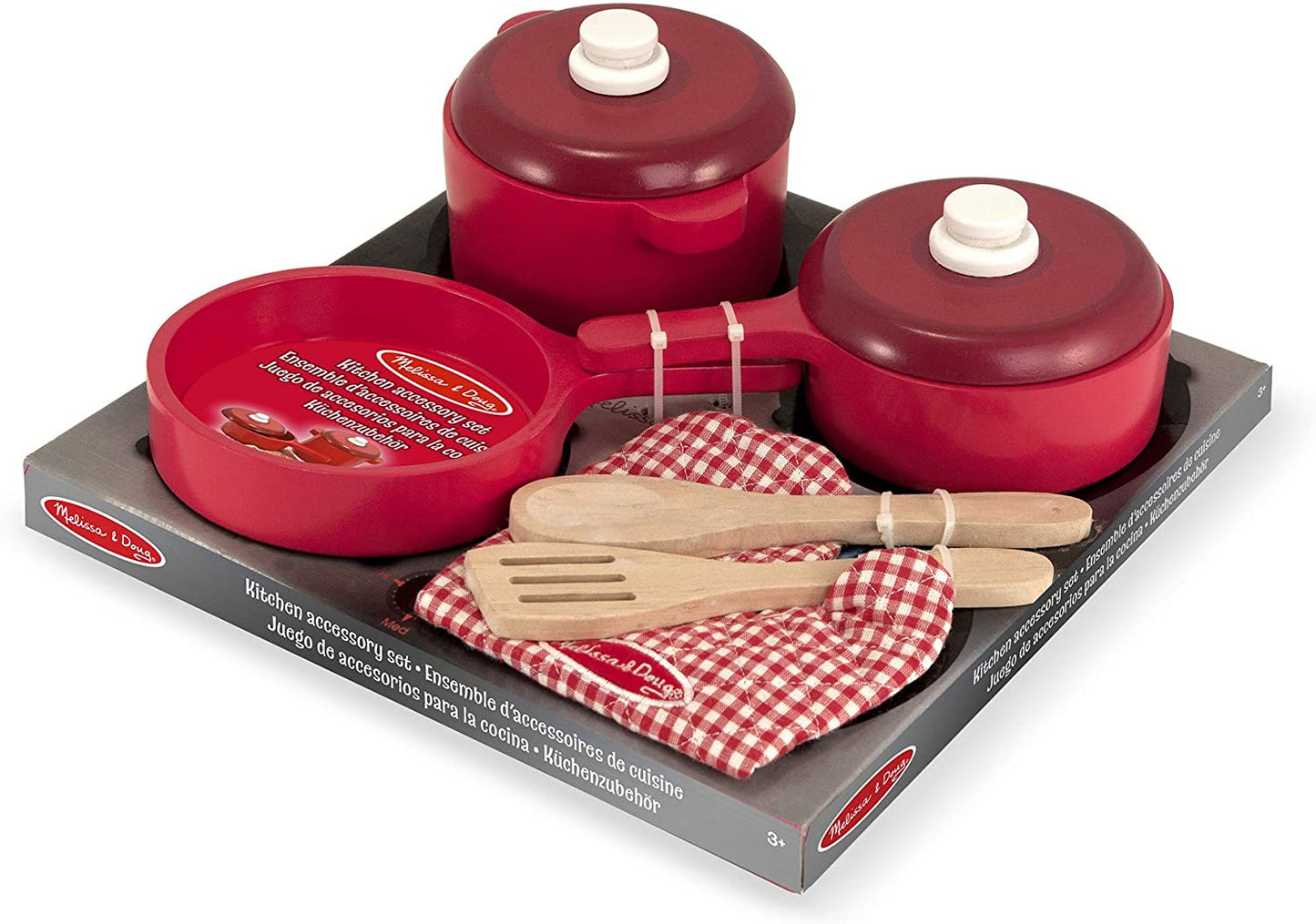Melissa & Doug - Juego de utensilios de cocina rojos