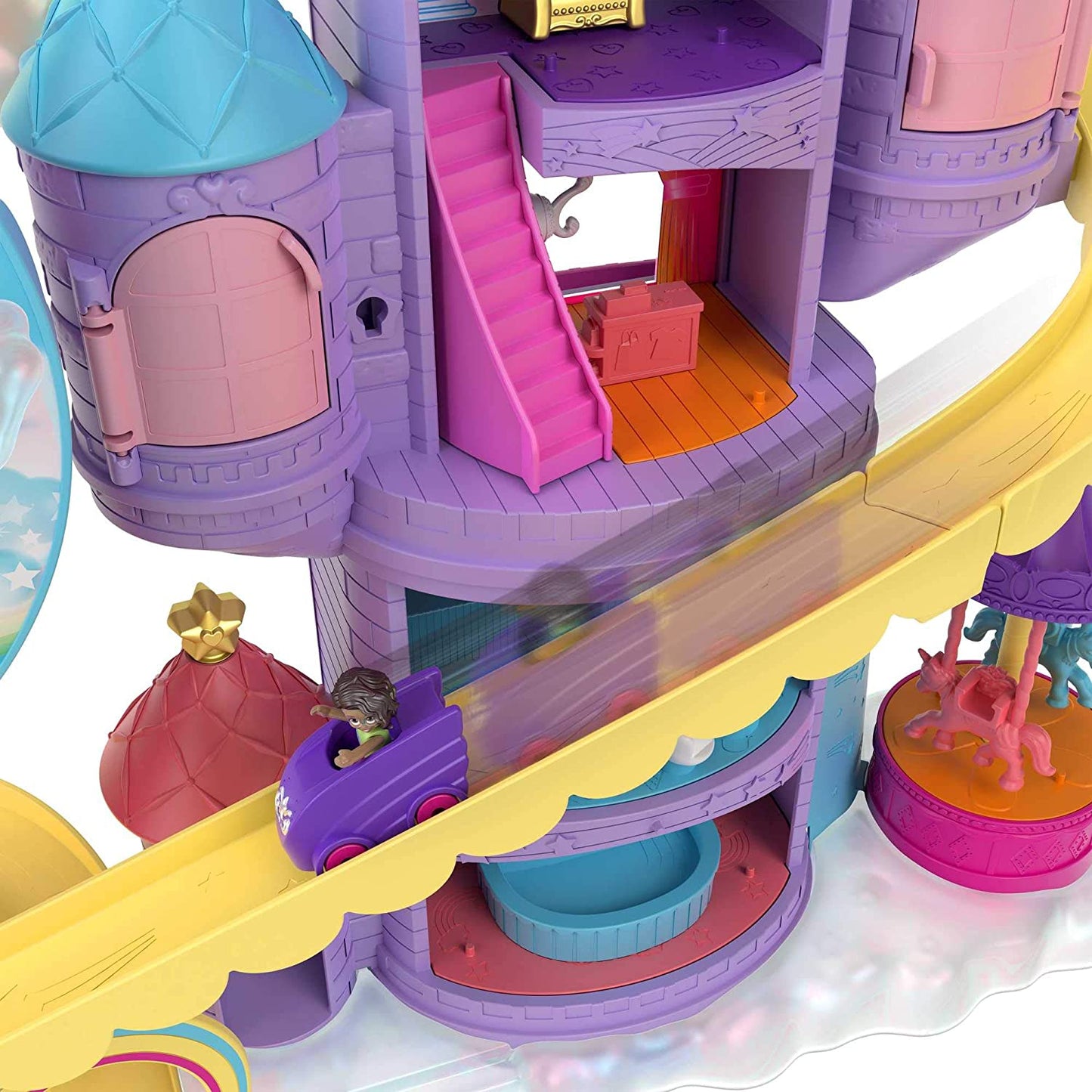 Polly Pocket Rainbow Funland Parque Temático, 3 atrações, 7 áreas de lazer